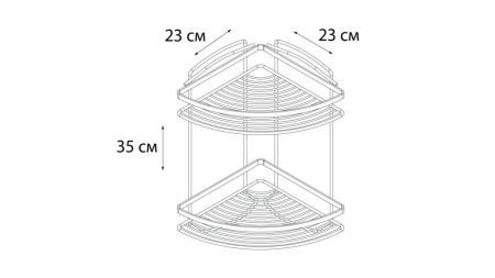 Полка угловая двухэтажная FIXSEN черная (FX-850B-2), артикул FX-850B-2