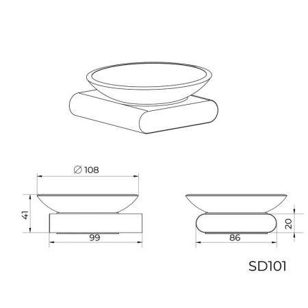 Мыльница Knotlor SD101RB, бронза, артикул SD101RB