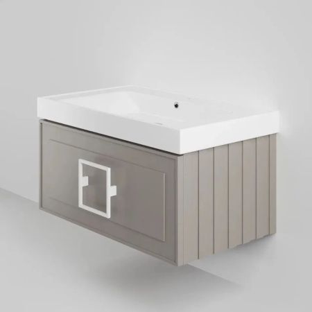 Тумба под раковину подвесная La Fenice Cubo FNC-01-CUB-C-80, бежевая, артикул FNC-01-CUB-C-80