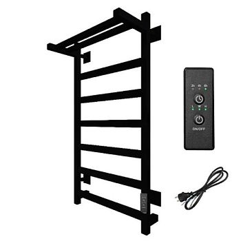 Полотенцесушитель электрический с полочкой (лесенка) Тругор Пэк сп 20 кв П 80х50 см, черный
