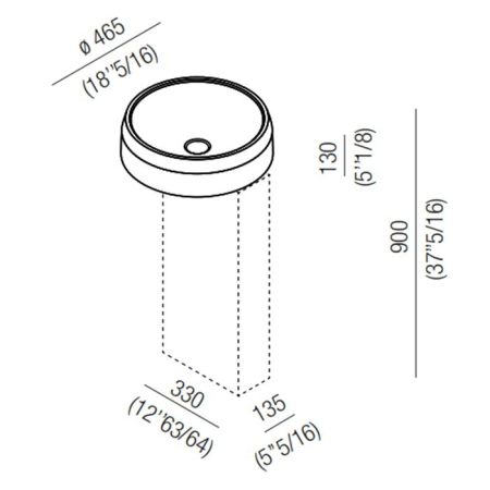 Agape Lariana Раковина накладная, d46.5x13 см, круглая, без отв., цвет: белый Cristalplant