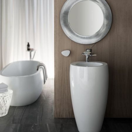 Laufen Alessi One Ванна 1830x870x460мм, свободностоящая, овальная, с слив-переливом, материал: композит, цвет: белый, артикул 2.4597.2.000.000.1
