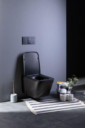 Унитаз подвесной Aquanet Rimless Tavr-W BL-103N-WHT black черный матовый