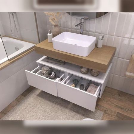 Тумба подвесная без столешницы Velvex Unit tp.UNI.50.1Y белый матовый, 50 см, артикул tp.UNI.50.1Y белый матовый