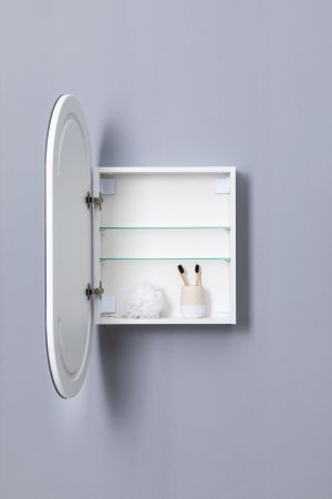 Зеркальный шкаф Aquanet Монте 50 белый, с LED подсветкой, артикул 00344787