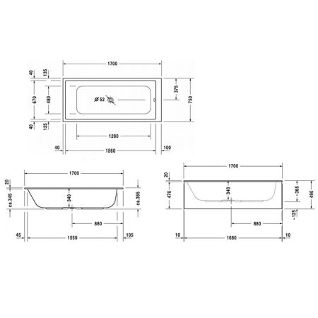DURAVIT Ножки  с боковой длиной> 1500 мм, артикул 790105000000000