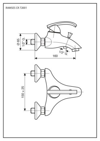 Emmevi Ramses, однорычажный смеситель для ванны без ручного душа, артикул 72001CR