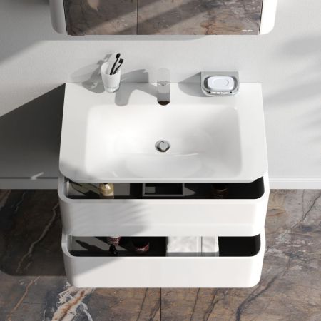 M30FHX0802WG Sensation, База под раковину, подвесная, 80 см, ящики, белый, глянцевая, шт, артикул M30FHX0802WG