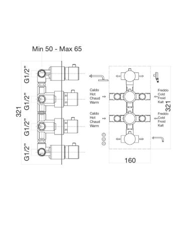 Смеситель для душа Fiore X-TERMO 31CR0915, хром, артикул 31CR0915