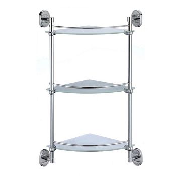 Полка угловая стеклянная Savol S-007073-3, хром