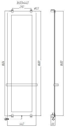 Полотенцесушитель электрический Allen Brau Infinity 160x44 с рейлингом 2.0 и креплением, медь браш, артикул 00325654