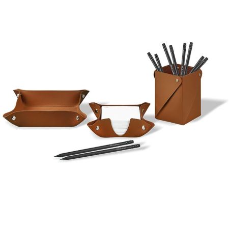 ADJ Подставка для бумажных блоков, 10x10xH4 см., цвет: коньяк/бордо, артикул 105.09/30