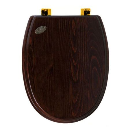 SIMAS Arcade Сиденье для унитаза, цвет орех/золото, (микролифт), артикул AR009noce/oro