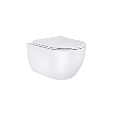 Унитаз подвесной Evo VT1-34 безободковый, цвет белый, ультратонкое soft-close сиденье, артикул VT1-34