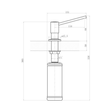 Дозатор для кухонной мойки Florentina МАРКО 707.728.0000.201, жасмин, артикул 707.728.0000.201