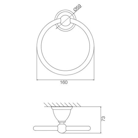 Fima Carlo Frattini Accessori Полотенцедержатель-кольцо, подвесное, цвет: золото, артикул F6042/1OR