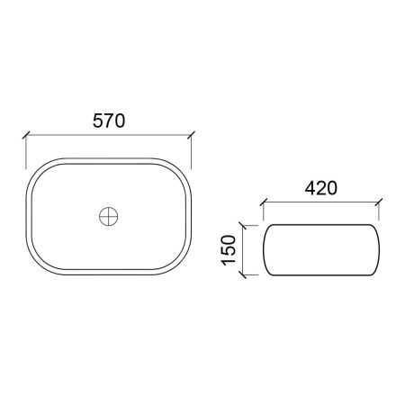 Раковина чаша WesnaArt ROUND 4050-ROU, белый, артикул 4050-ROU