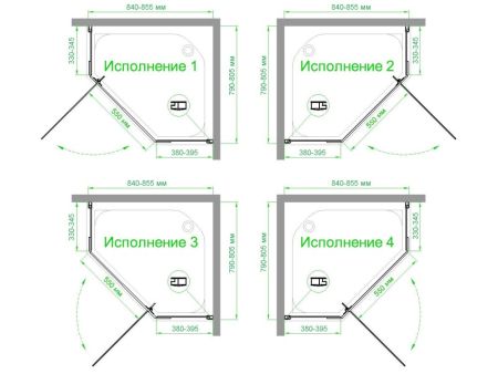 Душевой уголок Royal Bath RB 8580TR-C-CH  80х85х200 (матовое), артикул RB8580TR-C-CH