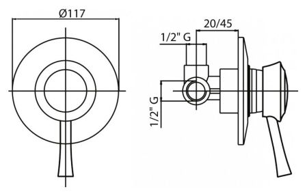 Смеситель для душа Cezares Giubileo GIUBILEO-DIM-01 Хром, артикул GIUBILEO-DIM-01