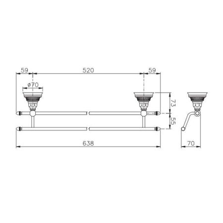 Nicolazzi Impero Полотенцедержатель двойной, цвет: хром, артикул 1498CR36