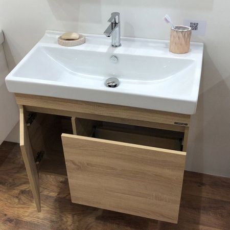 Тумба с раковиной Comforty Тромсе 80 4142219 подвесная Дуб сонома