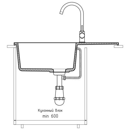 Кухонная мойка GranFest URBAN 678L, серый, артикул 678L серый