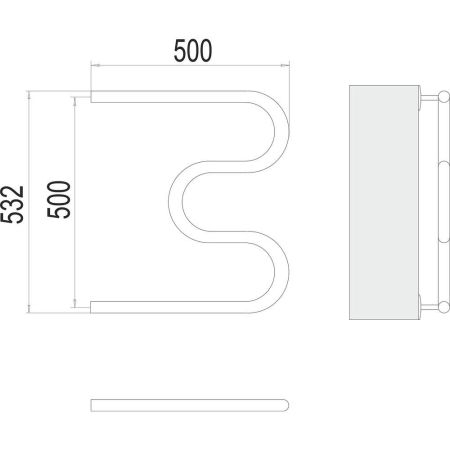 Полотенцесушитель водяной Terminus М-образный (1") БШ 50х50, артикул 4620768880926