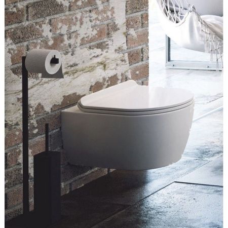 Ершик напольный с бумагодержателем EXCELLENT Riko (черный), артикул DOEX.1650BL