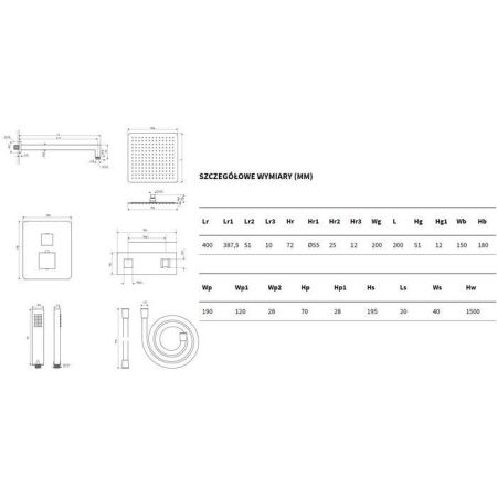 Термостатическая душевая система скрытого монтажа EXCELLENT Frost Quatro Termo AREX.4403CR (хром), артикул AREX.4403CR
