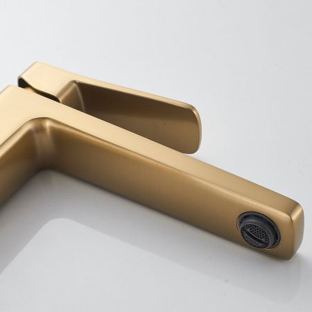 Смеситель для раковины Shevanik S9911G, золотой сатин, артикул S9911G