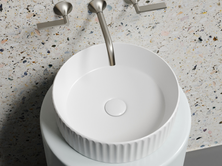 Умывальник чаша накладная круглая (цвет Белый Матовый) Элемент (Element) 360x360x115мм, артикул CN6057MW