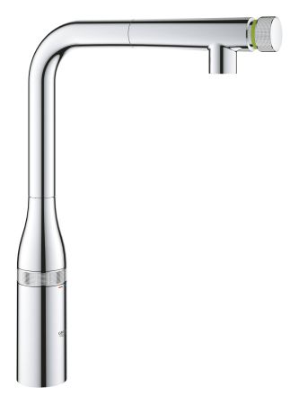 Смеситель для кухни GROHE Essence SmartControl с выдвижным L-образным изливом, хром (31615000), артикул 31615000
