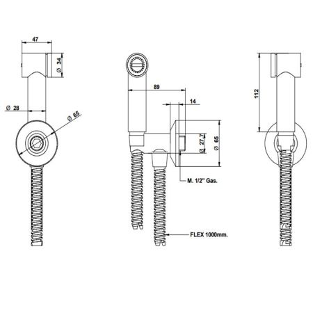 Bongio  Гигиенический душ, цвет золото