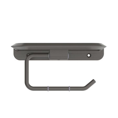 LINER-PHM-GM Держатель для туалетной бумаги с полочкой, исполнение оружейная сталь, артикул LINER-PHM-GM