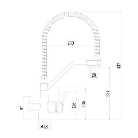 Смеситель для кухни с подключением к фильтру Fmark FS0762L, сатин
