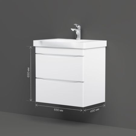M80FHX0652WG Like, База под раковину, подвесная, 65 см, 2 ящика, белый, глянцевая, шт, артикул M80FHX0652WG