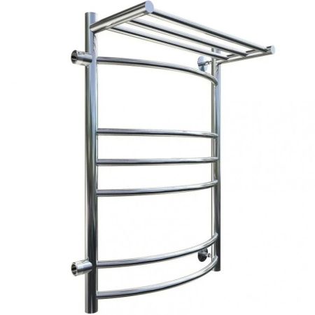 Водяной полотенцесушитель Тругор Приоритет 3 П ПМ L 80x40 с полкой Хром, артикул Приоритет3/ПМ508040Плев