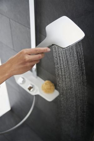 Ручной душ, Kludi, Freshline, 1S, размер душевого диска, мм-135, форма-квадратная, количество режимов-1, тип струи-бодрящая, материал-латунь, подключение G 1/2", цвет-хром, артикул 6450005-00