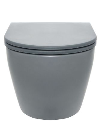 AQM2002MGR Унитаз подвесной с сиденьем SoftClose, технология смыва Rimless, скрыт.крепеж. Цвет серый, артикул AQM2002MGR