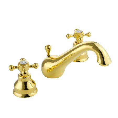 LADY Смеситель для раковины на 3 отв., золото, артикул 18854