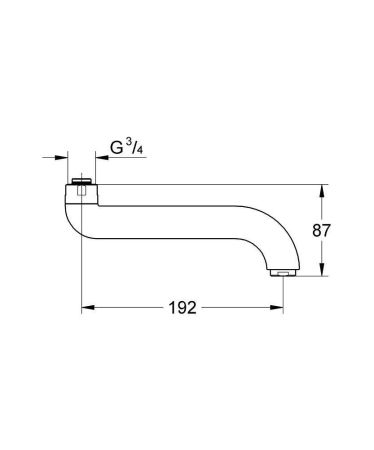 Излив для термостата GROHE Europlus E (вынос 160 мм), хром (42132000)