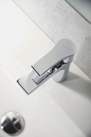 Смеситель для раковины, Kludi, ZENTA SL, тип открывания воды-однорычажный, тип регулирования воды-керамический картридж, монтаж-на раковину/столешницу, отверстия для монтажа-1, высота, мм-155, вынос излива, мм-110, донный клапан-есть, тип подводки-гибкая,, артикул 482980565