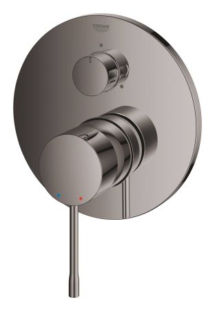 Внешняя часть смесителя для ванны GROHE Essence с переключателем на 3 положения, темный графит, глянец (24092A01)