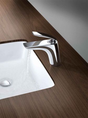 Смеситель для раковины, Kludi, Balance, тип открывания воды-однорычажный, тип регулирования воды-керамический картридж, монтаж-на раковину/столешницу, отверстия для монтажа-1, высота, мм-159, вынос излива, мм-129, донный клапан-есть, тип подводки-гибкая, , артикул 520230575