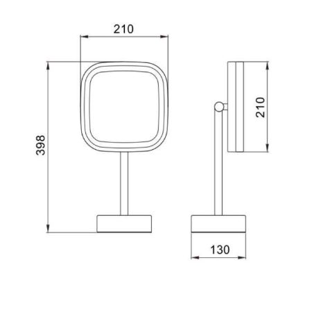 Зеркало косметическое с подсветкой JAVA S-M331W, белый, артикул S-M331W
