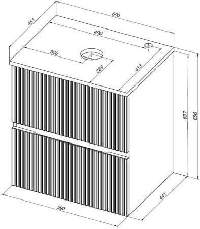 Тумба под раковину Aquanet Джейн 60 маренго, артикул 00313300