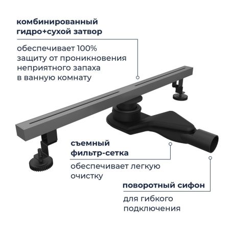 Душевой трап RGW SDR-52Gr (800), артикул 76215280-11