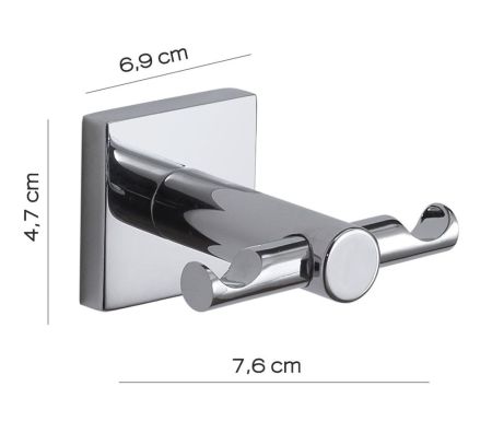 Gedy Fuji, крючок двойной, цвет хром, артикул FJ26(13)