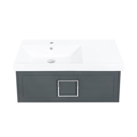 Тумба под раковину подвесная La Fenice Cubo FNC-01-CUB-G-90, серо-зеленая, артикул FNC-01-CUB-G-90