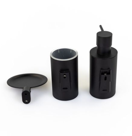 Stil Haus Hashi, настенный металлический дозатор, цвет чёрный матовый, артикул HS30M(23)